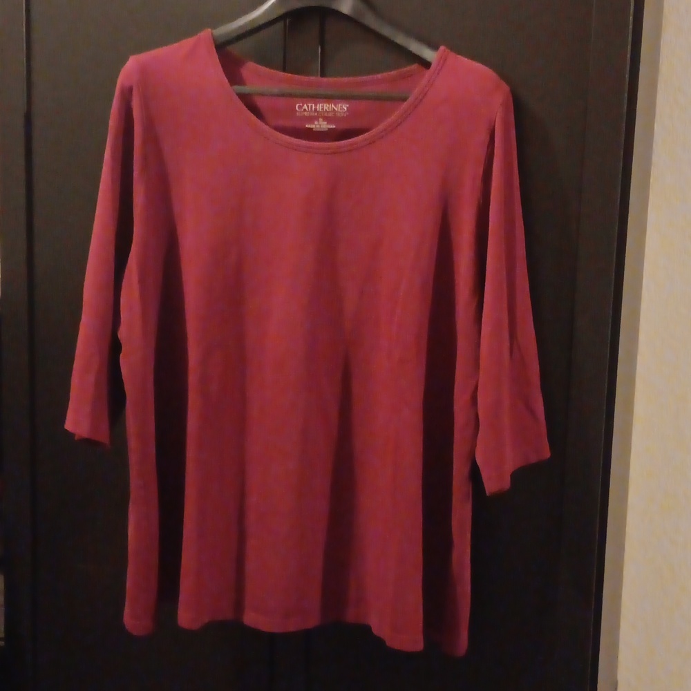 Catherine's Suprema Collection Women's Maroon 2/3 Sleeve Size 1X